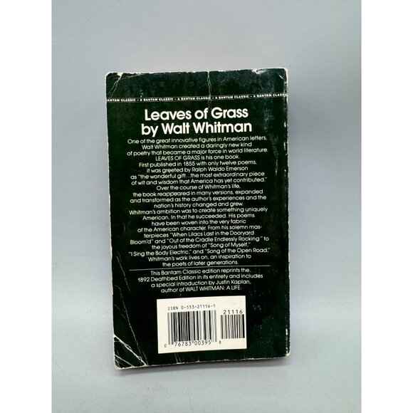 Leaves of Grass book paperback 1983 english Bantam 470pgs Walt Whitman READ - Picture 2 of 6